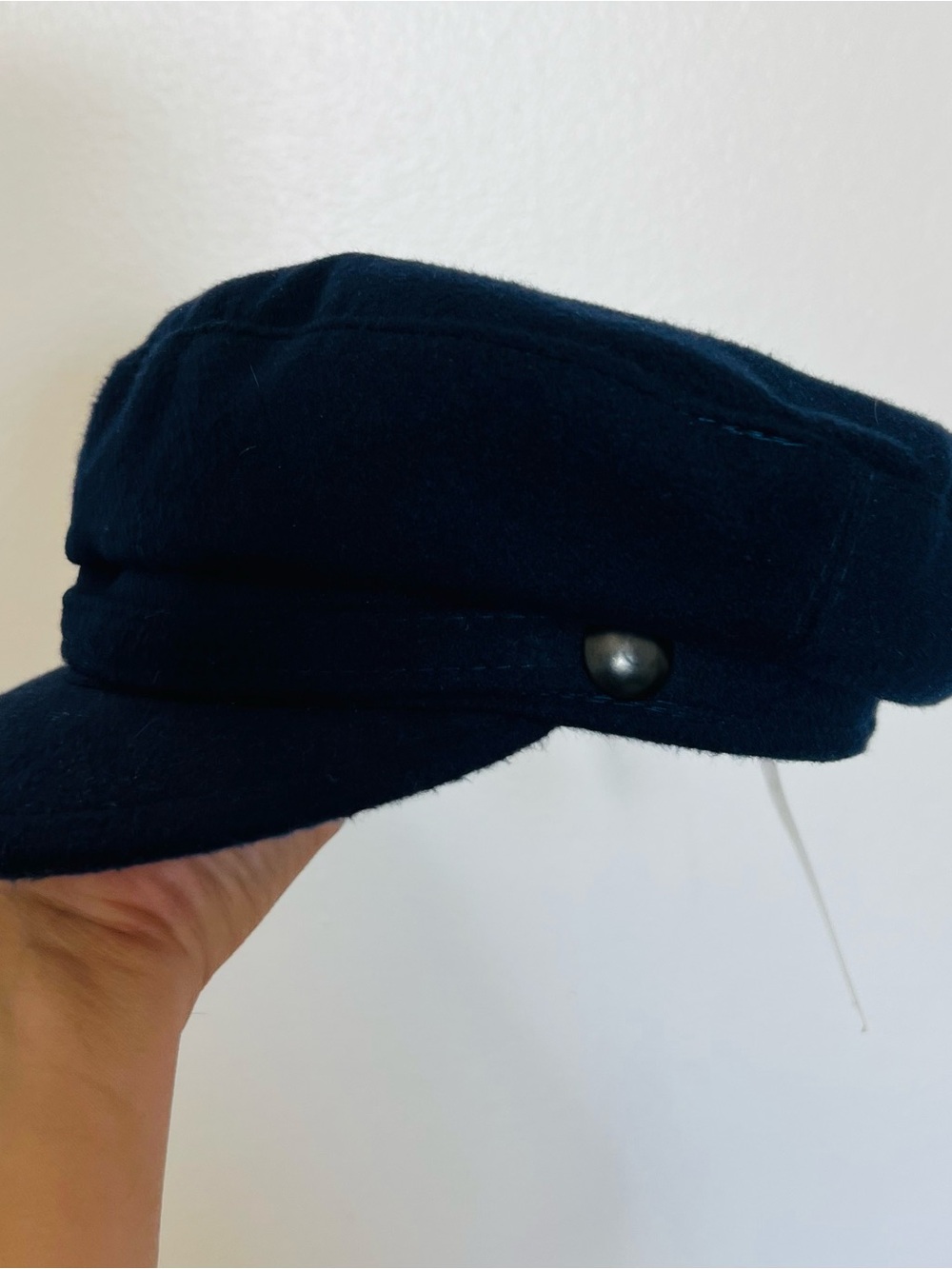 Kids Navy Baker Boy Hat - Classic Wool Look